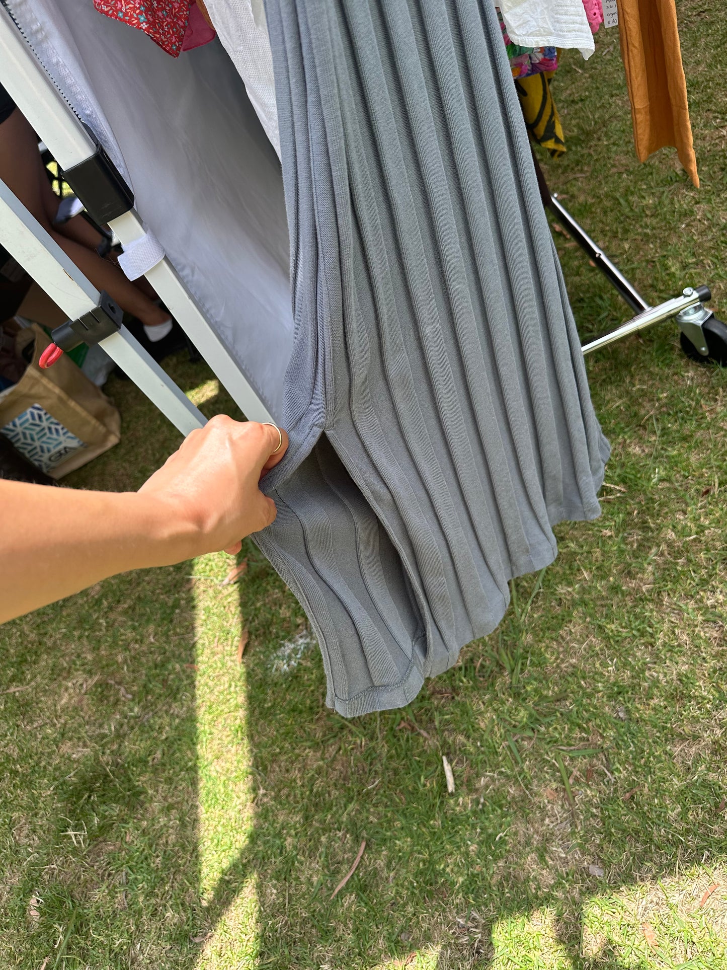 COUNTRY ROAD Gray ribbed knit  midi dress Size S