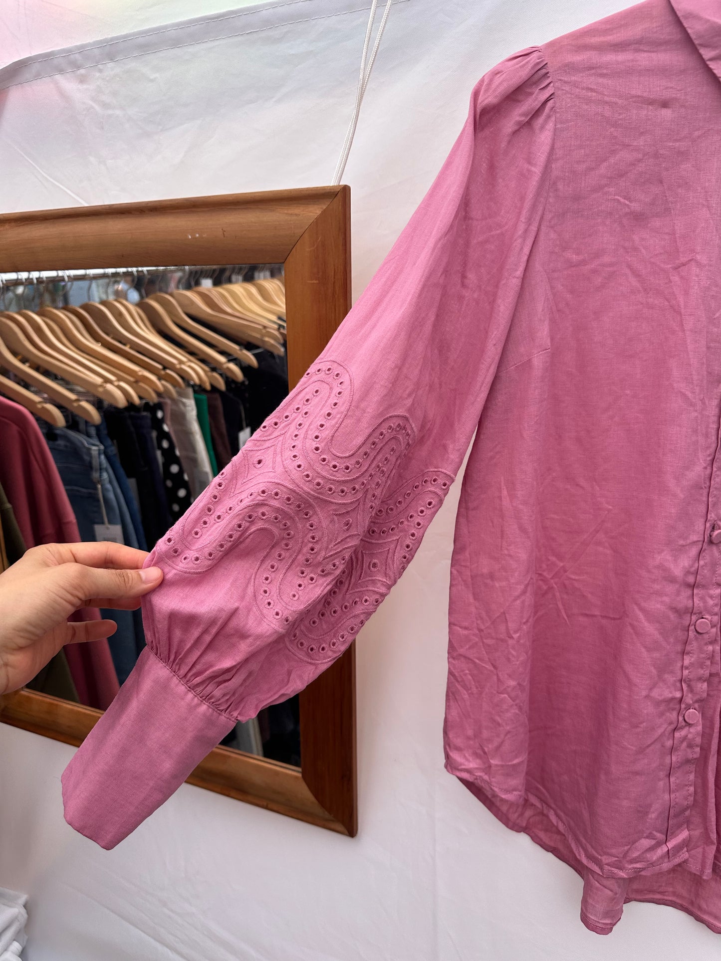 DECJUBA Linen/ cotton blouse with sleeve details Size 10