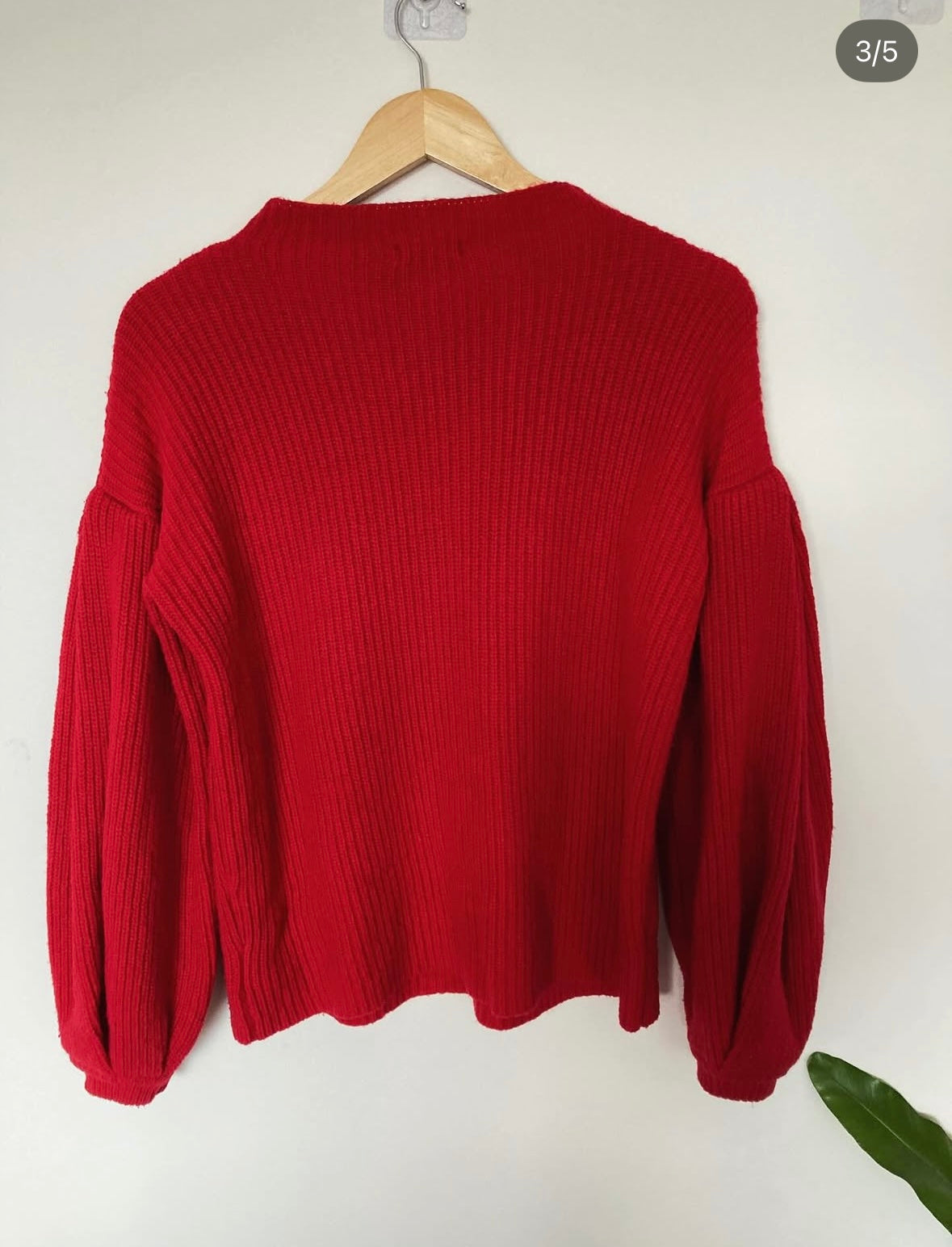 STORM Red bell sleeve knit Size 6 ( fits well up to 10)