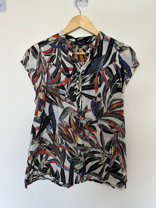 CAROL PARIS Feather blouse Size 8-10