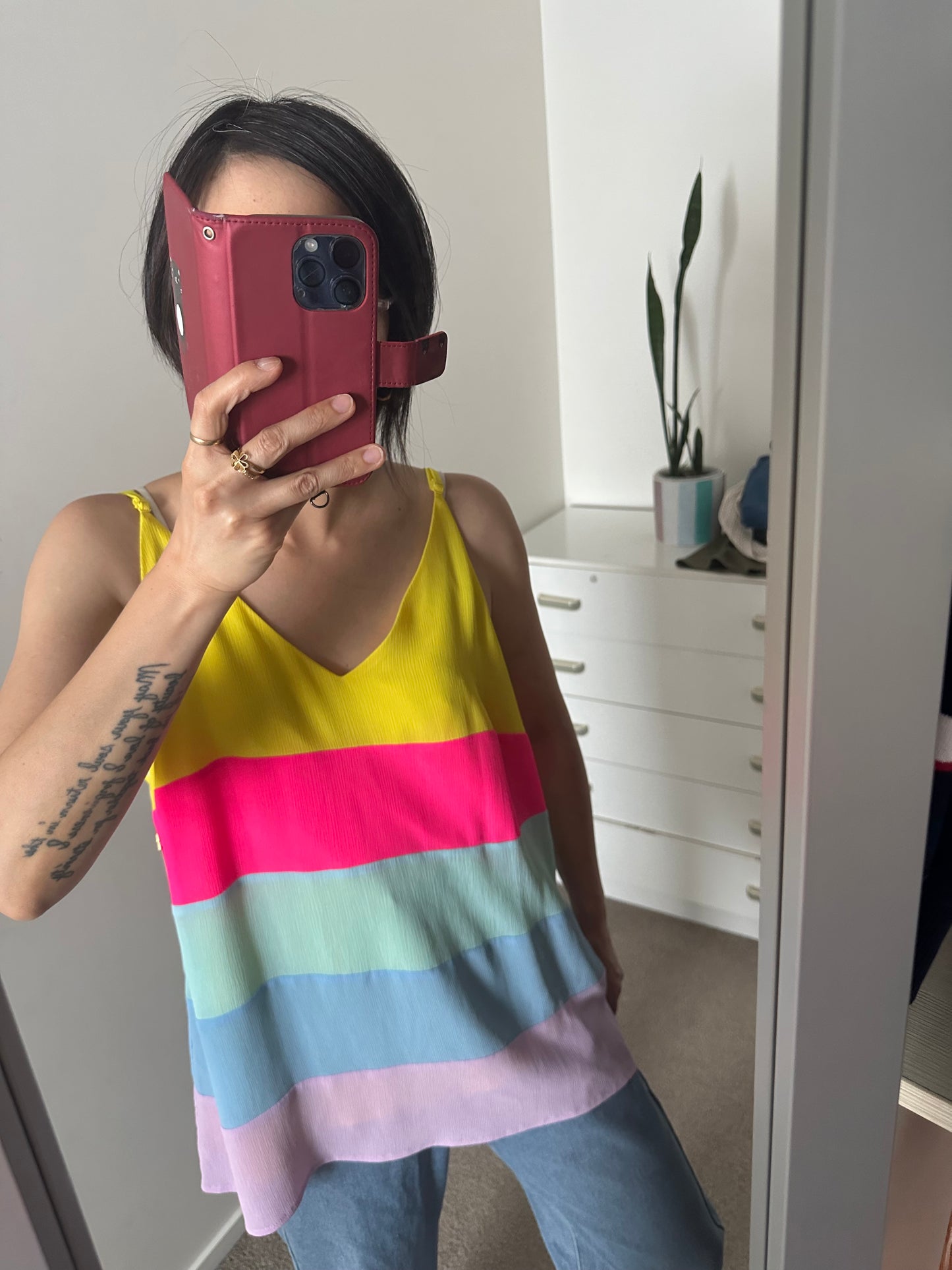 CHARLO Rainbow cami Size 16