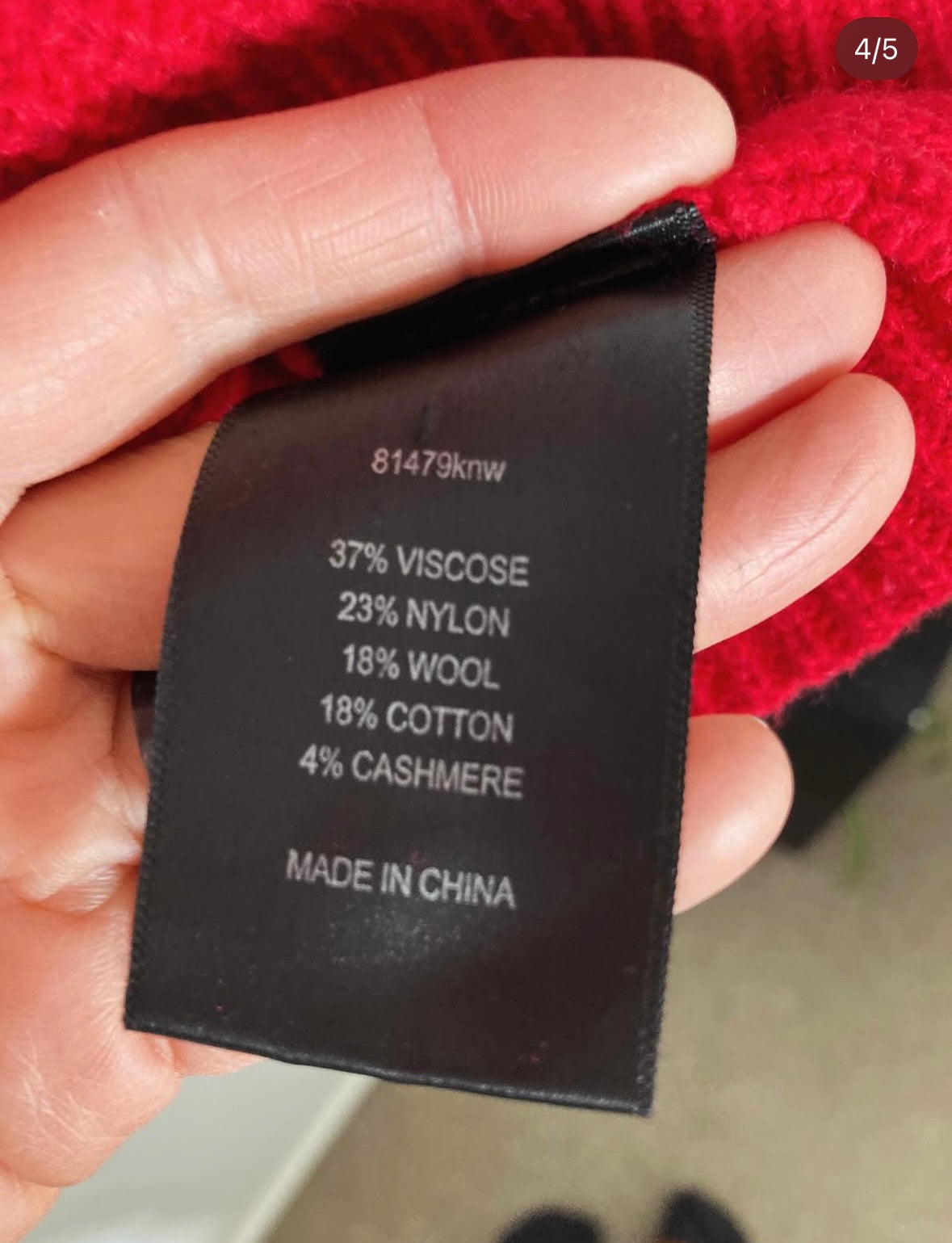 STORM Red bell sleeve knit Size 6 ( fits well up to 10)