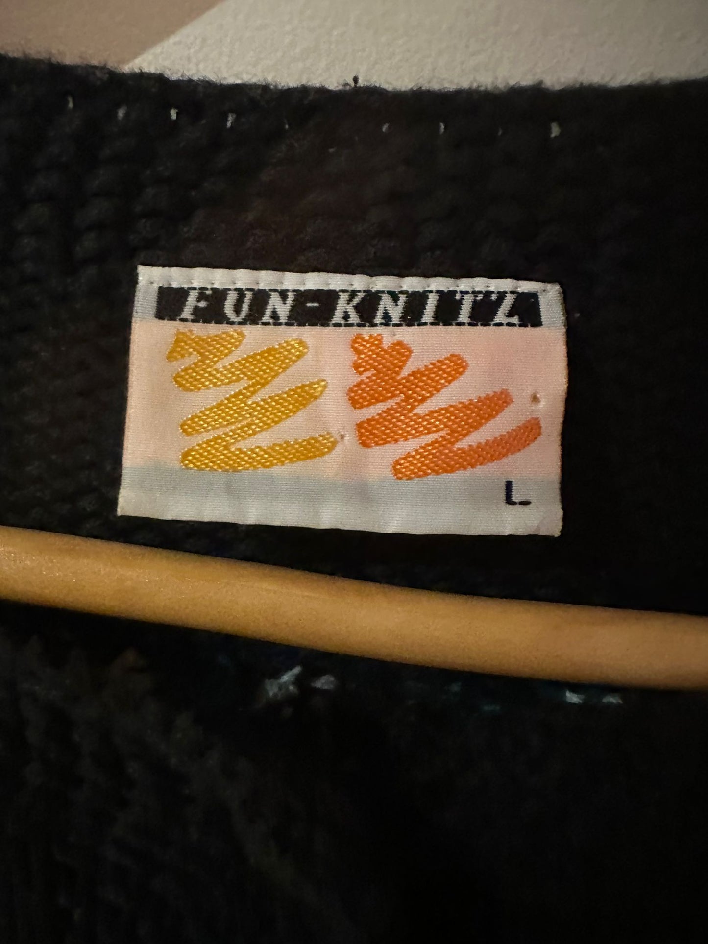 FUN-KNITZ Vintage cotton knit cardigan Size L