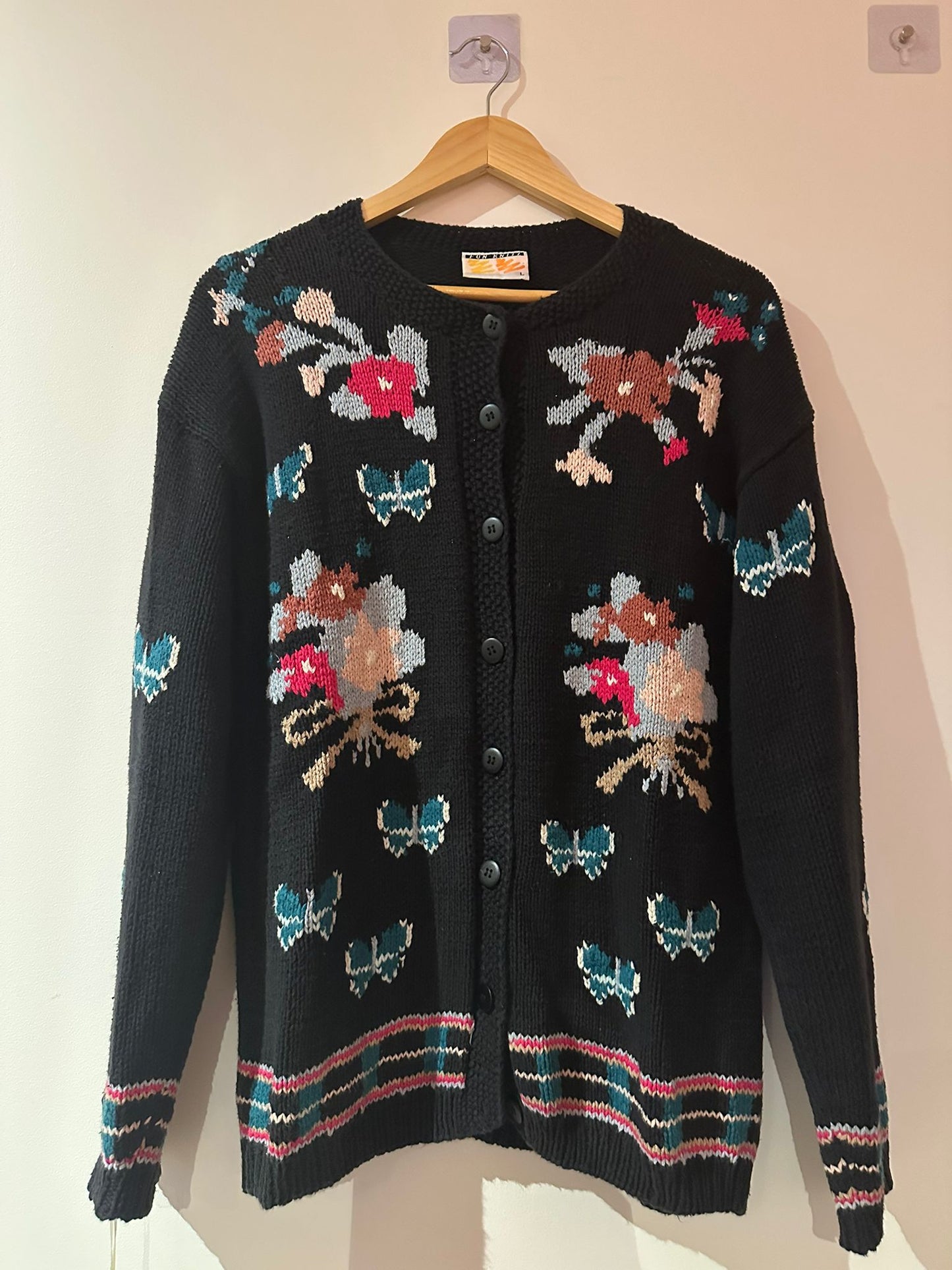 FUN-KNITZ Vintage cotton knit cardigan Size L