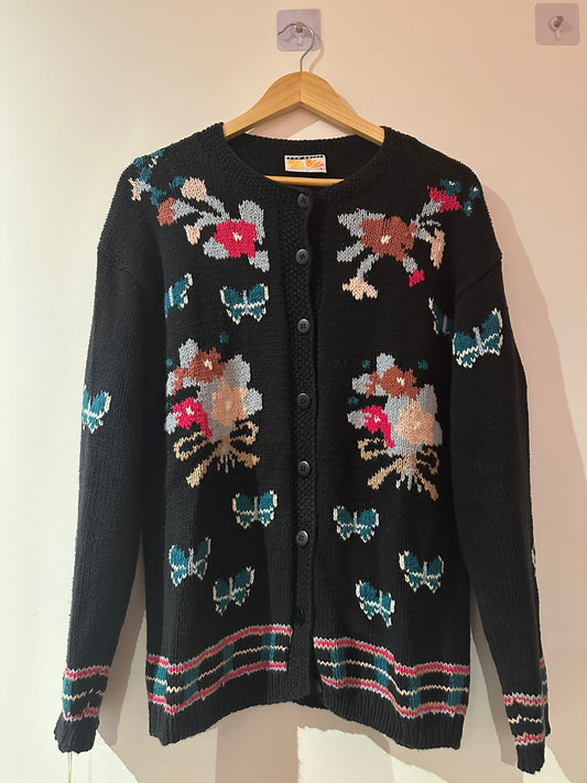 FUN-KNITZ Vintage cotton knit cardigan Size L