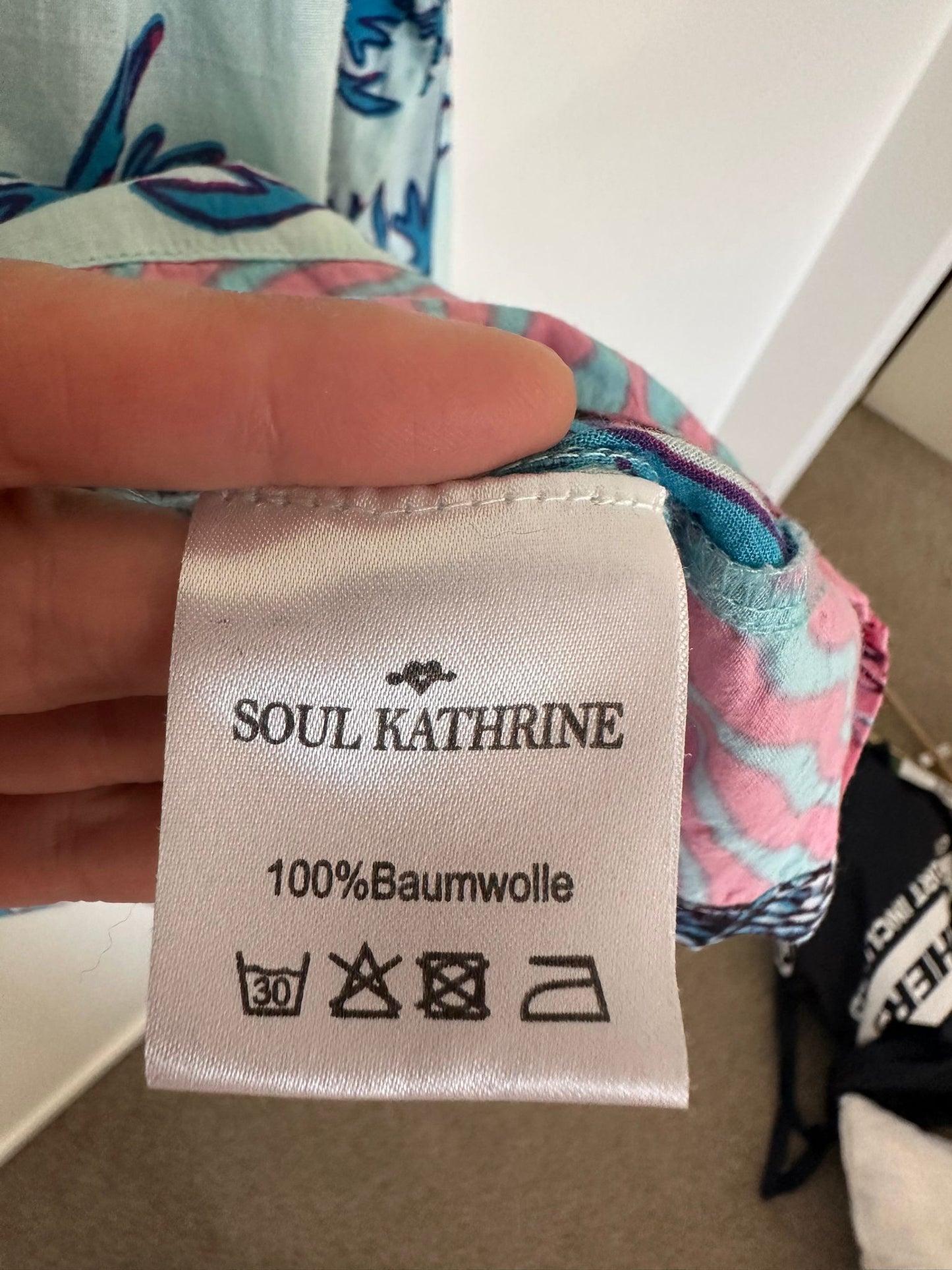 SOUL KATHRINE Cotton blue coral blouse Size M