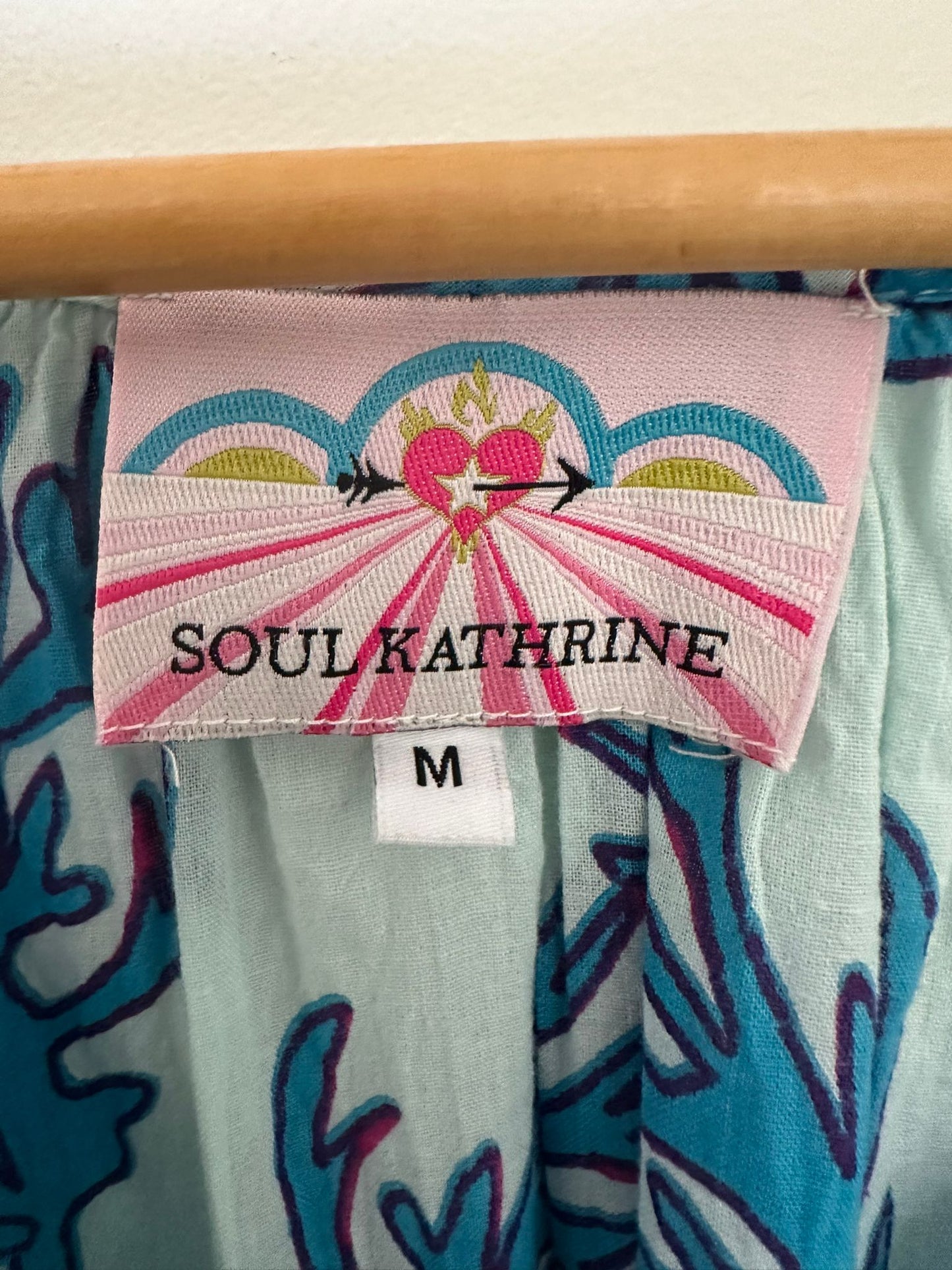 SOUL KATHRINE Cotton blue coral blouse Size M