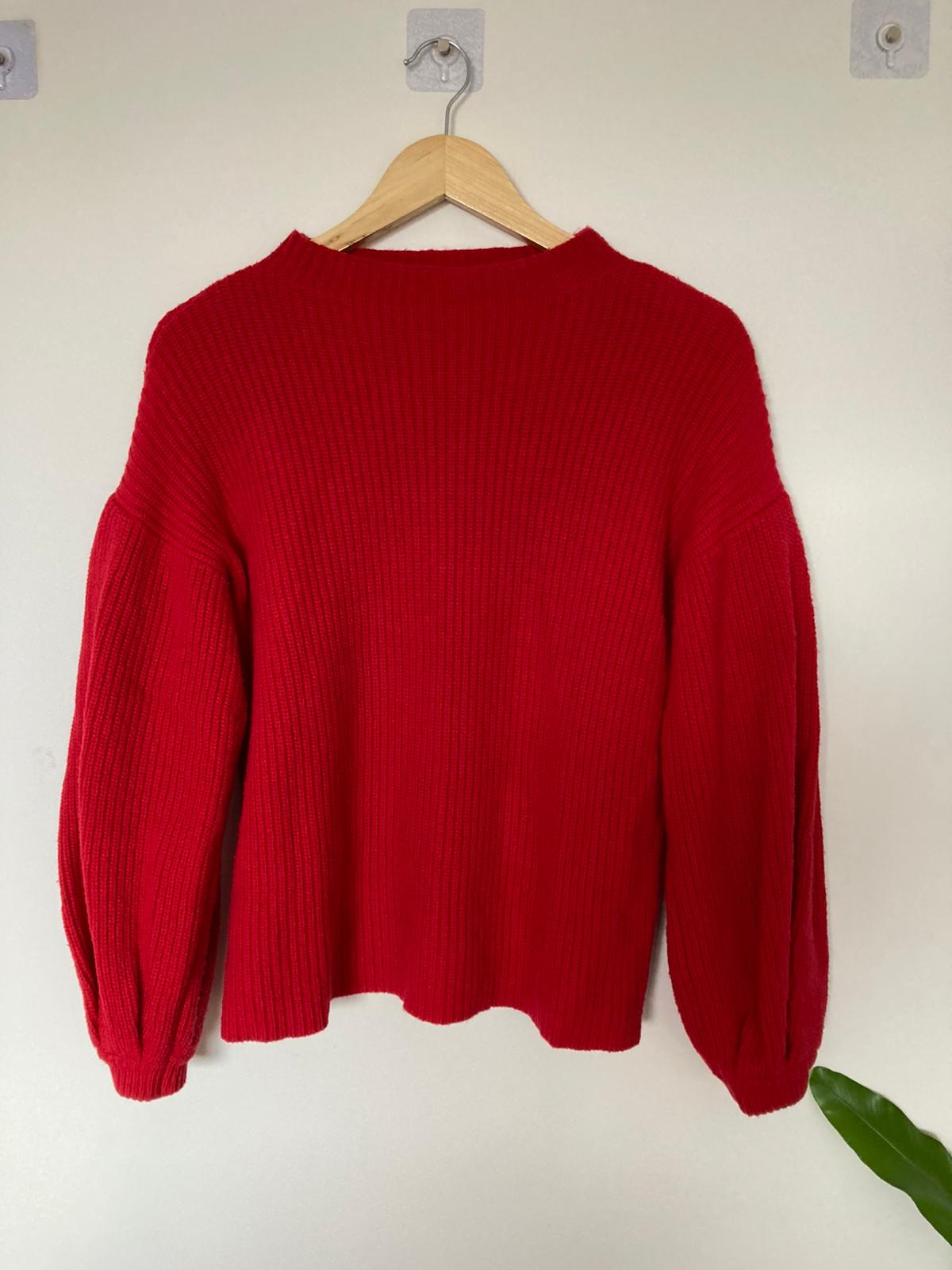 STORM Red bell sleeve knit Size 6 ( fits well up to 10)